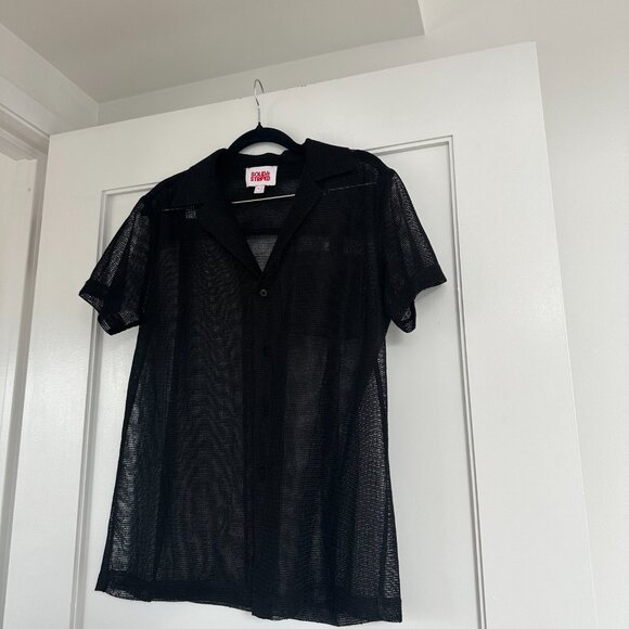 NWOT Solid & Striped The Dahlia Top Mesh Button Down Cover Up Black Size Small - Picture 6 of 10